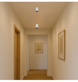 Plafón de techo led superficie para bombilla GU10 Ø73x100mm blanco y negro