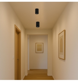 Plafón de techo led superficie para bombilla GU10 Ø73x100mm negro