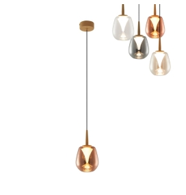 Lámpara de techo colgante Mantra Andrómeda 1 Luz 5W 3000K oro