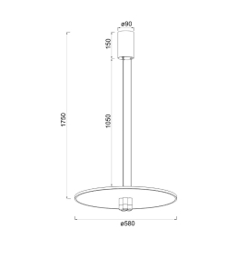 Lámpara colgante decorativa led Mantra Nómada 42W 3000K Ø580mm negra