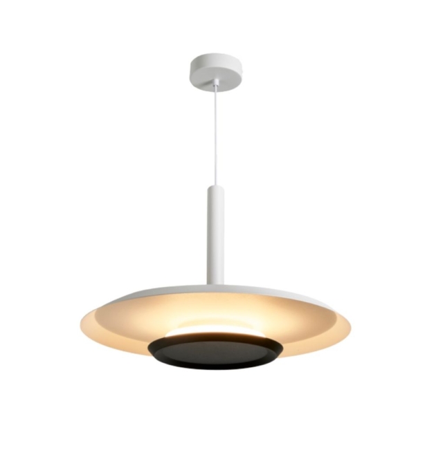 Lámpara colgante decorativa led Mantra Tina 24W 3000K blanca y negra Ø560mm
