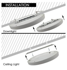 Downlight + Plafón LED redondo ajustable 18W CCT blanco con sensor de movimiento
