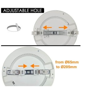 Downlight + Plafón LED redondo ajustable 18W CCT blanco con sensor de movimiento