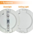 Downlight + Plafón LED redondo ajustable 18W CCT blanco con sensor de movimiento