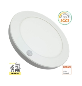 Downlight + Plafón LED redondo ajustable 18W CCT blanco con sensor de movimiento