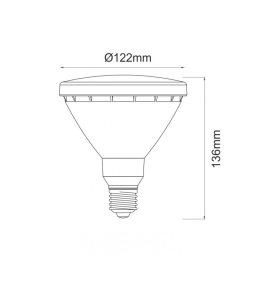 Bombilla Led PAR38 E27 15W negra con luz verde Beneito Faure