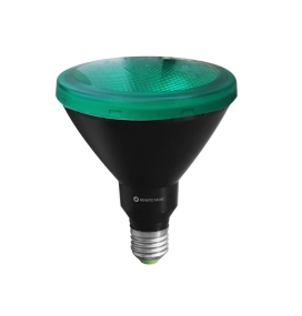 Bombilla Led PAR38 E27 15W negra con luz verde Beneito Faure