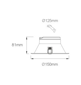 Downlight led redondo empotrar Mini Thessis Beneito Faure 15W CCT 90º negro