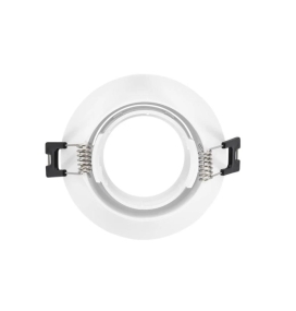 Aplique de techo redondo empotrable orientable blanco para bombillas GU10 y MR16 corte Ø70mm