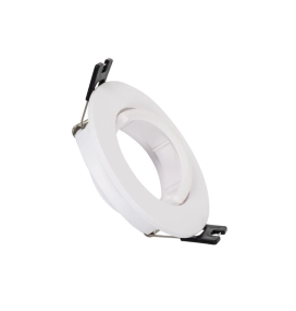 Aplique de techo redondo empotrable orientable blanco para bombillas GU10 y MR16 corte Ø70mm
