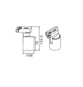 Foco de carril monofásico para bombilla GU10 blanco