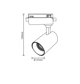 Foco de carril led monofásico 7W CCT negro