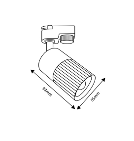 Foco de carril monofásico para GU10 negro y oro