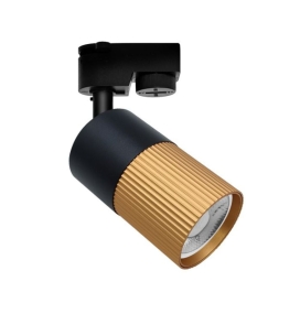 Foco de carril monofásico para GU10 negro y oro