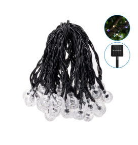 Guirnalda led solar bolas transparentes 12m RGB