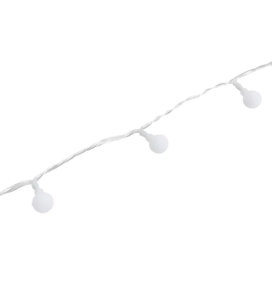 Guirnalda de luces con bombillas led cálidas IP44 10m cable transparente