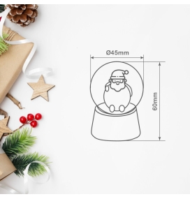 Bola de nieve navideña con Papá Noel Ø45mm