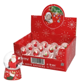 Bola de nieve navideña con Papá Noel Ø45mm