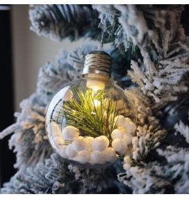 Bola de navidad con luz LED 8cm 3000K