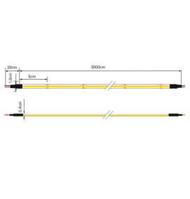 Bobina de tira led COB 230V 20W/m 2000Lm/m CRI80 IP68 50M ancho 1cm corte 5cm