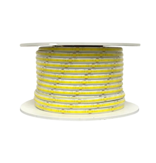 Bobina de tira led COB 230V 20W/m 2000Lm/m CRI80 IP68 50M ancho 1cm corte 5cm