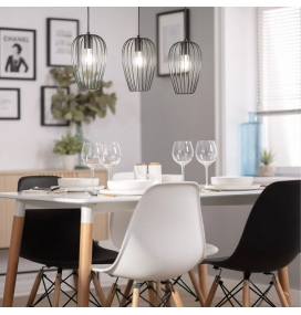 Lámpara colgante triple metal Olivia negra