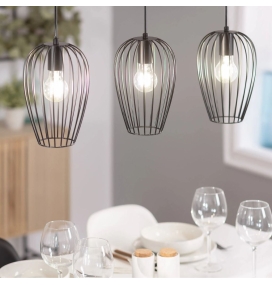 Lámpara colgante triple metal Olivia negra