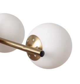 Lámpara de techo colgante de 6 bolas Sophie blanca y dorada
