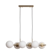 Lámpara de techo colgante de 6 bolas Sophie blanca y dorada