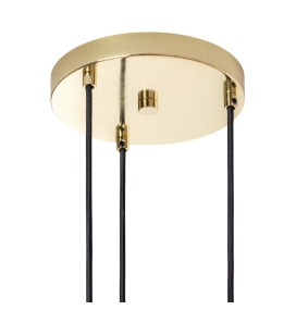 Lámpara de techo colgante con 3 tulipas de cristal oro y verde