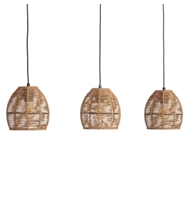 Lámpara de techo colgante triple de papel trenzado Mayeli