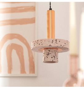 Lámpara de techo colgante Marisa metal y cemento