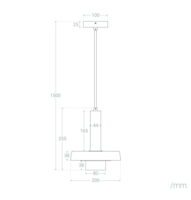 Lámpara de techo colgante Marisa metal y cemento