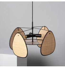 Lámpara de techo colgante Mía metal y rafia 3xE27