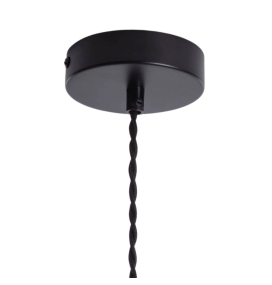 Lámpara de techo colgante Primavera ratán cable negro