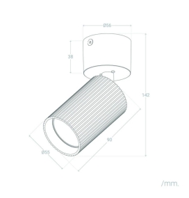 Aplique de techo o pared bombilla GU10 marrón y negro