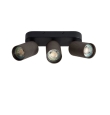 Aplique de techo o pared orientable triple para bombilla GU10 marrón y negro