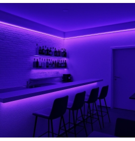 Bobina de tira led COB 230V 20W/m 100Lm/w UV CRI80 IP68 ancho 1cm corte 5cm 50M