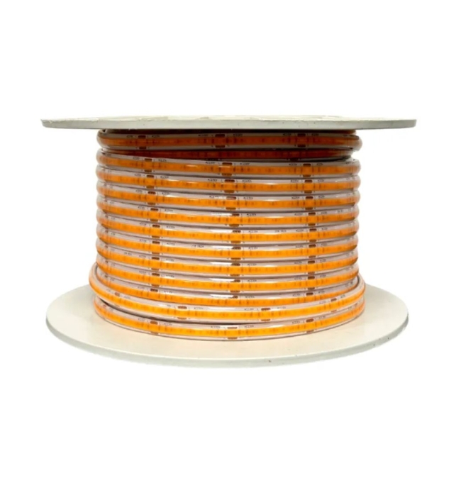 Bobina tira led COB Luz Rosa 230V 20W/m 100Lm/w CRI80 IP68 ancho 1cm corte 5cm 50M