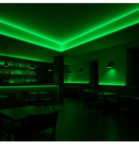 Tira led COB Luz Verde 230V 20W/m 100Lm/w CRI80 IP68 ancho 1cm corte 5cm (precio por metro)