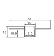 Perfil de empotrar en pladur oculto 15x56mm 2 metros
