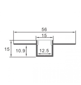 Perfil de empotrar en pladur oculto 15x56mm 2 metros
