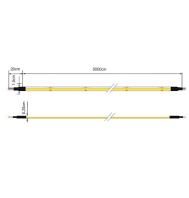 Bobina de tira led COB de corte libre 24V 14W/m 120Lm/w IP20 50M