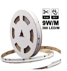 Kit tira led digital RGBIC COB 24V 9W/m 360Lm/w IP20 5M