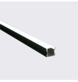 Perfil de aluminio superficie 2000x16.6x14.8mm con difusor para Tiras LED negro con difusor blanco
