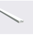 Perfil de aluminio superficie doble tira 2000x23.5x9.8mm con difusor para Tiras LED plata