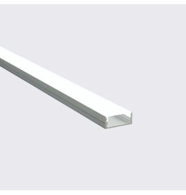Perfil de aluminio superficie doble tira 2000x23.5x9.8mm con difusor para Tiras LED plata