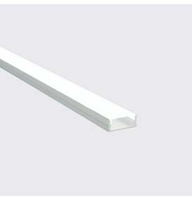 Perfil de aluminio superficie doble tira 2000x23.5x9.8mm con difusor para Tiras LED blanco