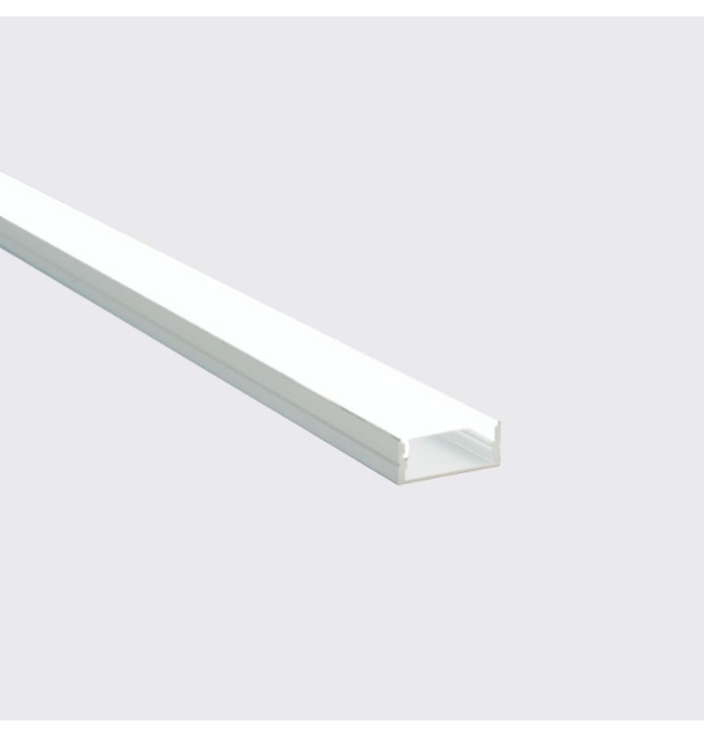 Perfil de aluminio superficie doble tira 2000x23.5x9.8mm con difusor para Tiras LED blanco