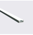 Perfil de aluminio superficie doble tira 2000x23.5x9.8mm con difusor blanco para Tiras LED negro